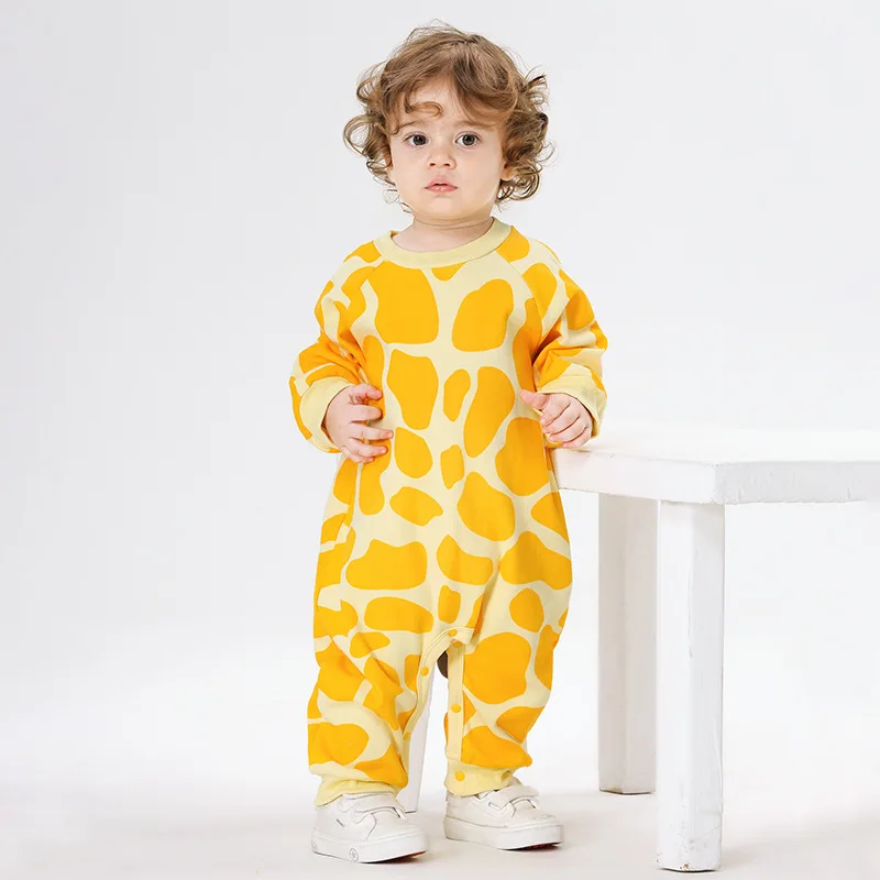 Lovely Giraffe New Baby Clothes Rompers Boys Girls Bodysuit Long Sleeved Cotton Kawaii Tail Animal Jumpsuits 0-3 Years Outfit