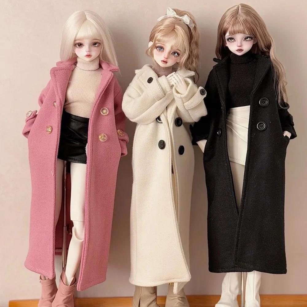 

bjd doll clothes suitable for 1/4 size long loose wool coat coat multi-color optional doll accessories