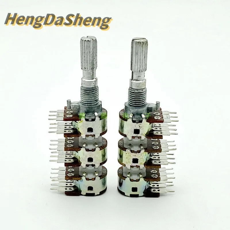 2Pcs/Lot 12 Six-link A50K B50K*6 6-Gang Multi-channel Power Audio Volume Discharge Potentiometer Shaft Length 20MM