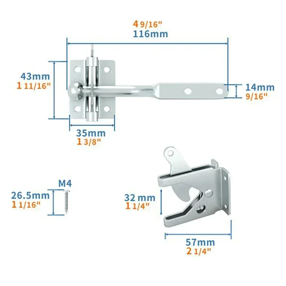 2023 Brand New Bolt With Bolt Hinged Hinges Fence Galvanized Garden Pasture Protective Part Safety Screw Sliver