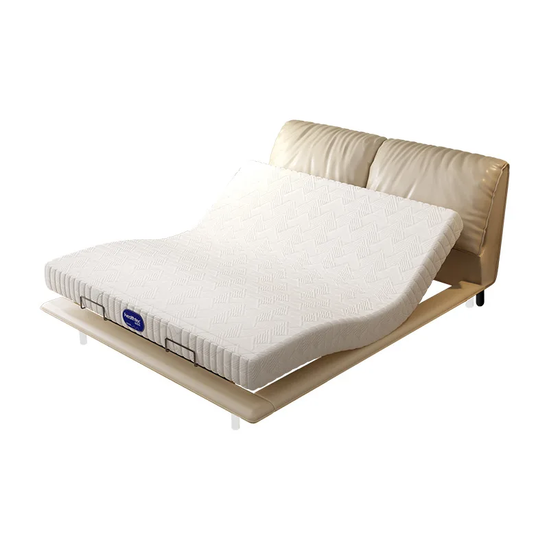 

Smart electric bed, suspended leather , master bedroom double, zero gravity, black technology