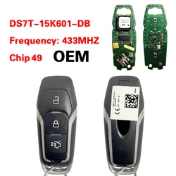 CN018037 OEM FCC DS7T-15K601-DD Smart Card Remote Car Key 3 Buttons 433MHz 49 Chip for Ford Mondeo Edge S-Max Galaxy 2014-2018