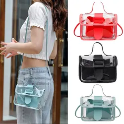 Borsa a tracolla quadrata trasparente da donna di moda borsa a tracolla in PVC Cool borsa a tracolla Mobile Sweet Lady Bag