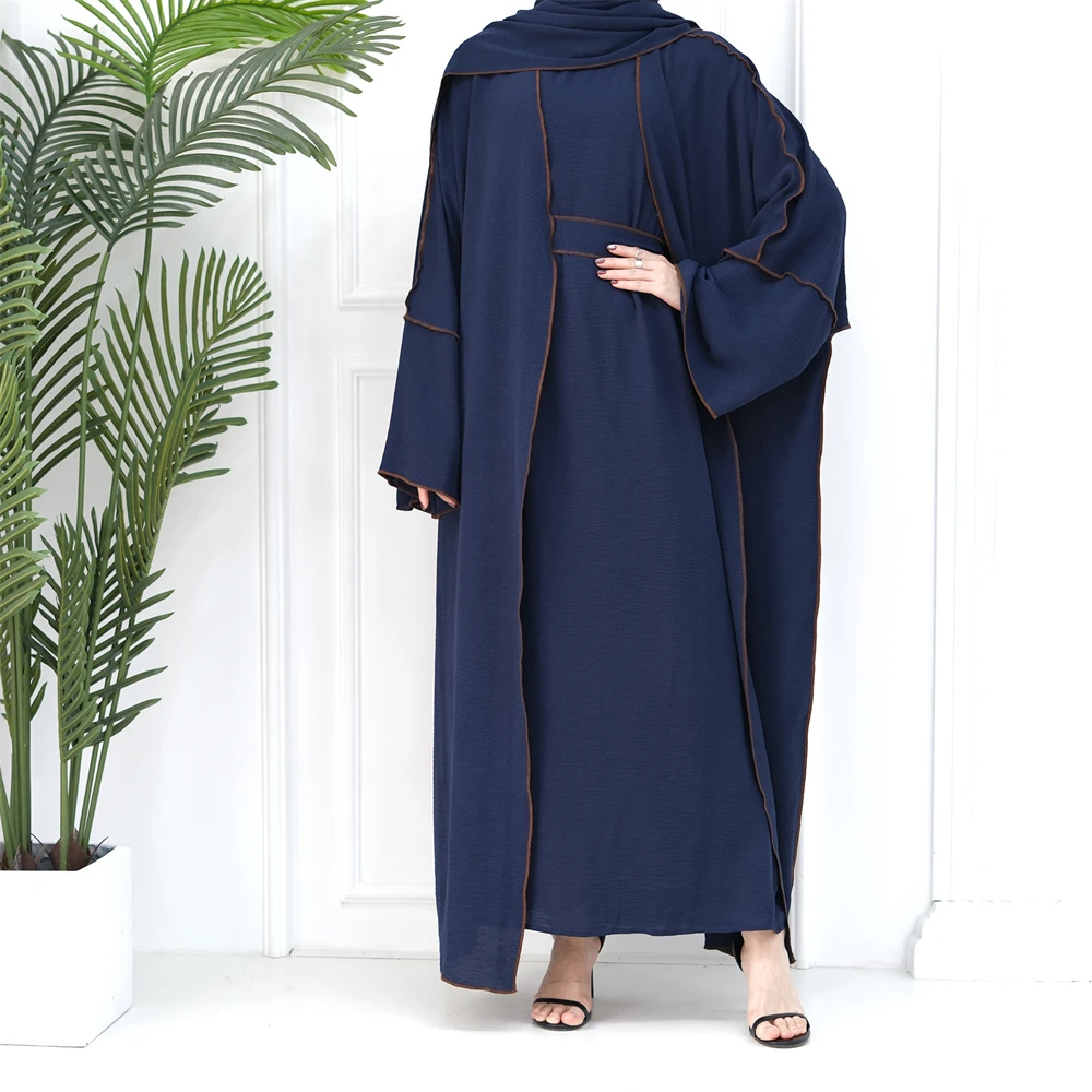 Ramadan Eid Mubarek Abaya 2-częściowy zestaw z hidżabem Zestawy muzułmańskie Kaftan Turcja Islam Kimono Sukienka Kobiety Ensembles Musulmans Djellaba