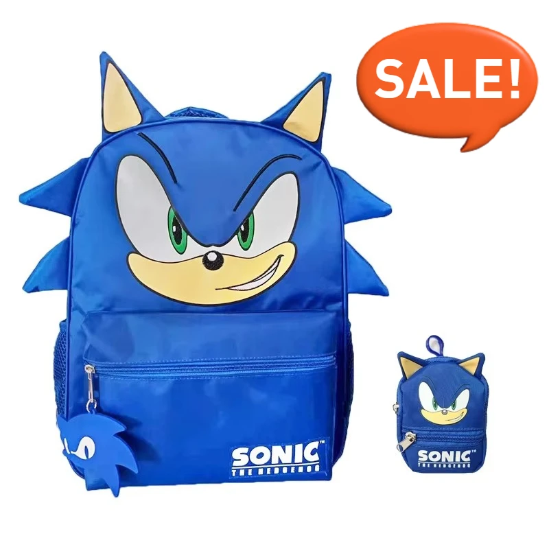 

Cartoon Sonics Anime Cartoon Backpack for Students Large Capacity with Small Bag Schoolbag