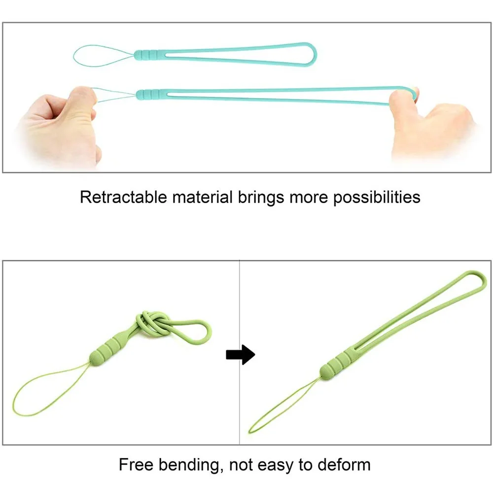 Short Silicone Wrist Strap Phone Lanyard for Phone Case Anti Slip Key Speaker USB Flash Drive Water Cup Hand-Held Rope Universal