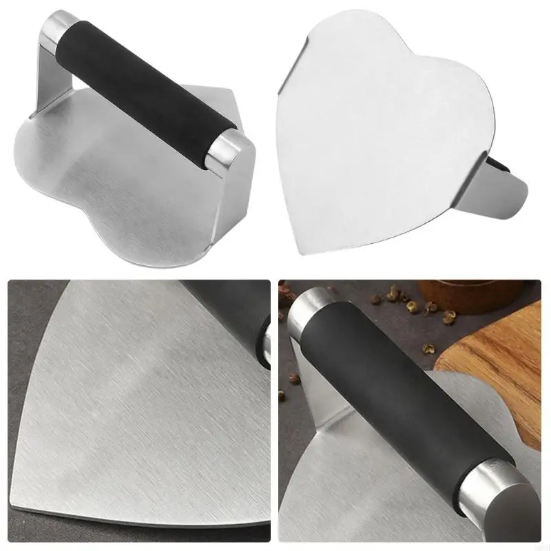G8TB تصميم القلب Patty Press Moulds أواني الطبخ التجاري المقاوم للحرارة