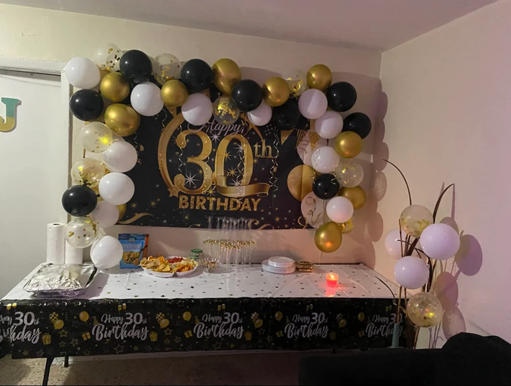 Sweet 15 16 18 20 21 Bithday Party Decor Backdrops Glitters Light Bokeh Balloons Photo Photography Background Photozone Props
