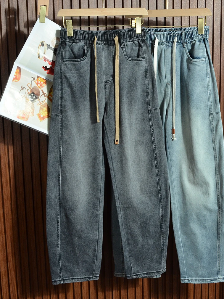 

Мягкие хлопковые мужские джинсы Slim Fit с эластичной тканью, прямые, дышащие, приятные к телу, для весны и осени