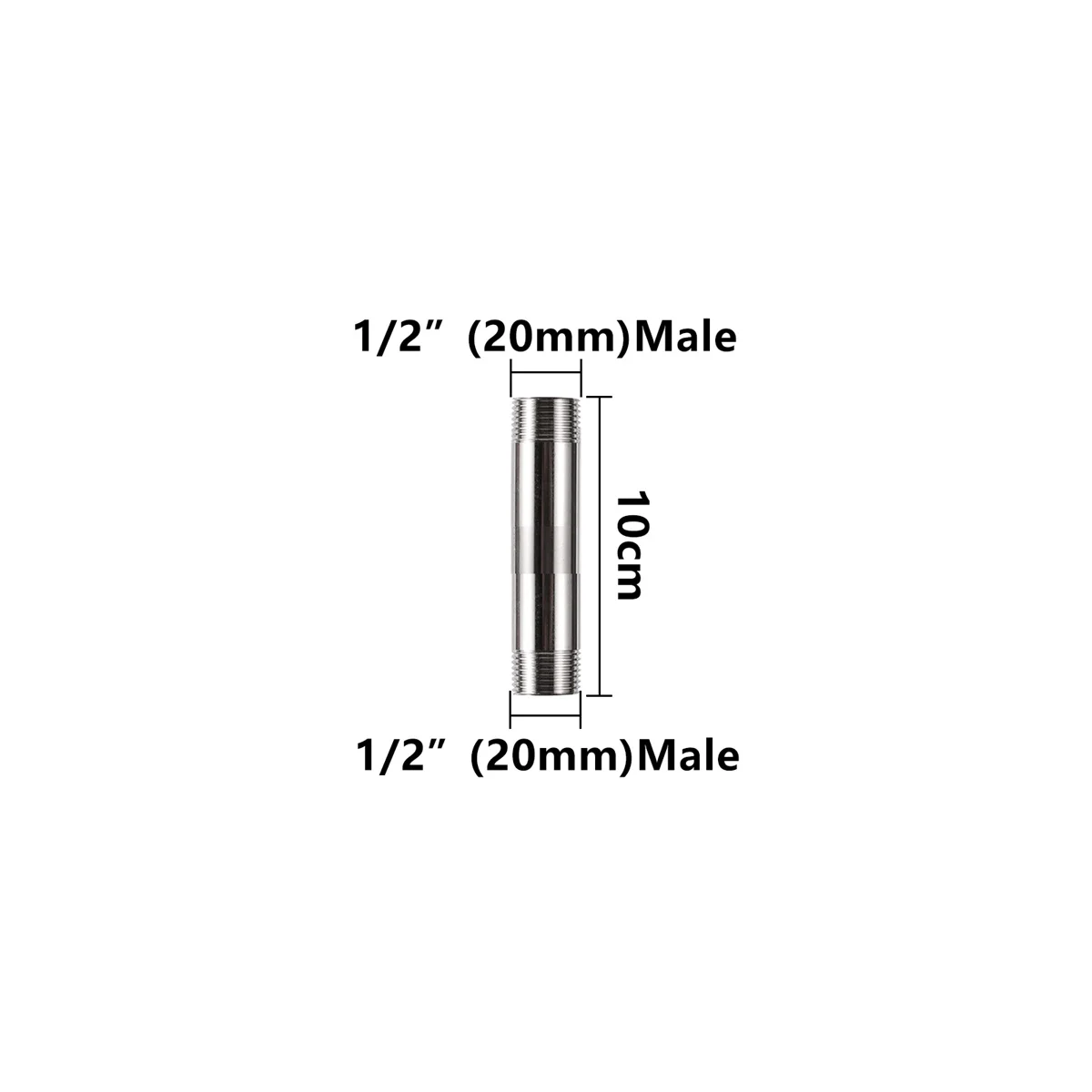1Pc Edelstahl Doppel Außengewinde Verlängerung Rohr 1/2 "3/4" 1 "Garten Bewässerung Haushalt Dusche Wasser Rohr joint 8 ~ 30cm Lange – Detail 17
