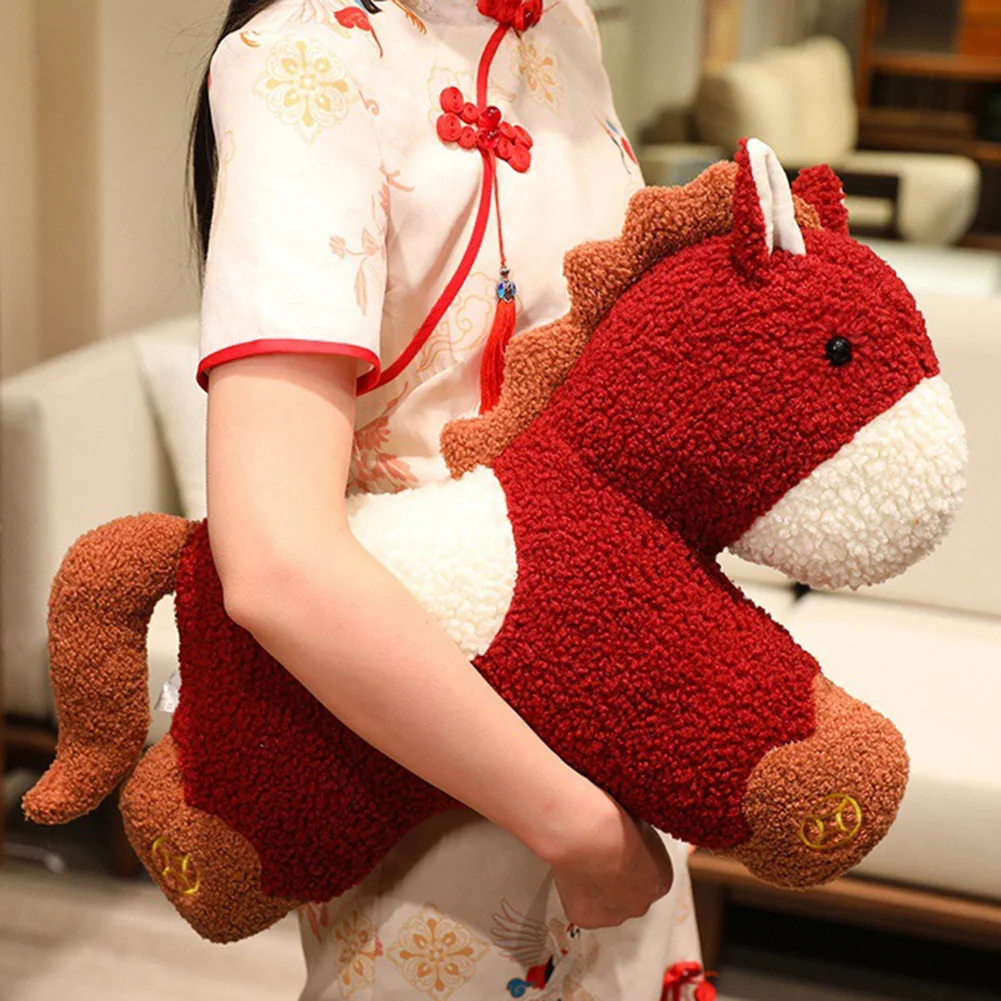 

Красная плюшевая лошадка, легкая и портативная, для дивана и спальни