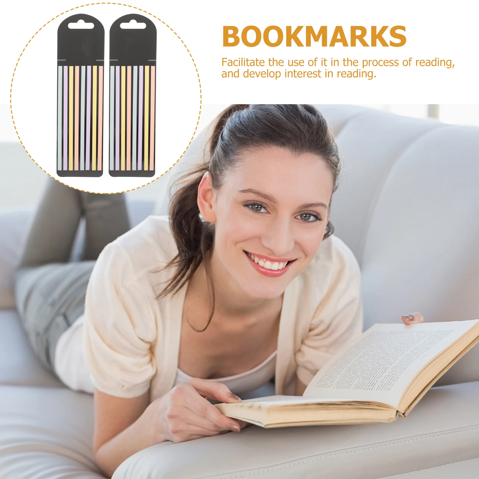 Transparent Colorful Reading Strips for Annotating Books Page Markers Book Tabs Notebook Index Labels