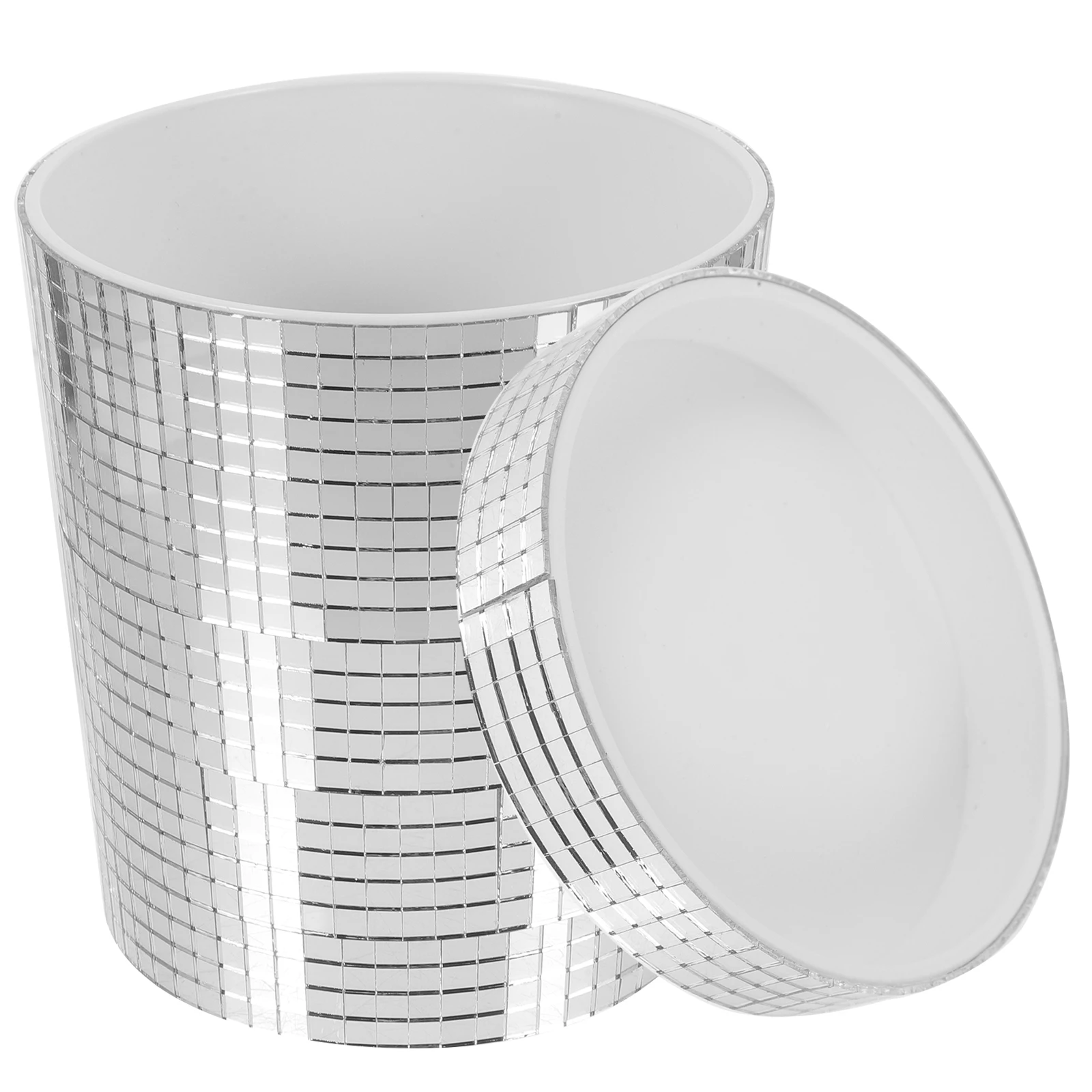 

Disco Flowerpot Indoor Plant Pot Silver Glass Sturdy Plastic Long Service Easy Cleaning Replanting Gift Flower Lovers Succulent
