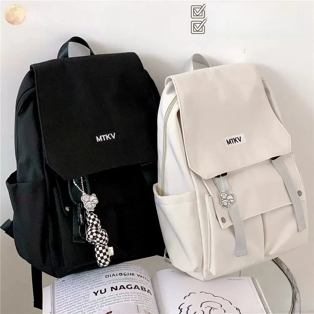 Street Style Unisex Large Capacity Backpack for Junior High School Students Commuter Style Dual Shoulder Bag with Computer