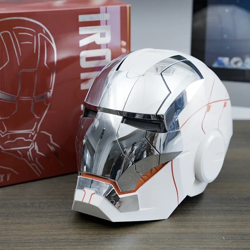 アイアンマン ヘルメット LED付き 子供用LEDライト付きアイアンマンコスプレヘルメット、mk5ヘルメット