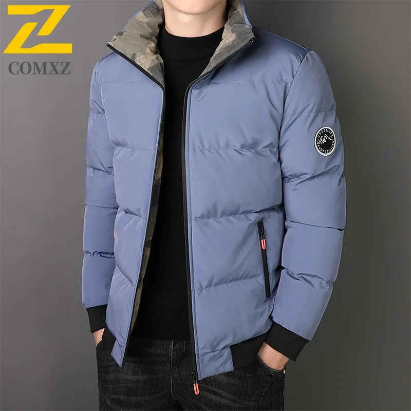 COMXZ Men Winter Korean Style Trendy Slim Fit Thickened Cotton Padded Down Jacket Short Casual Plus Size outdoor sports Coat