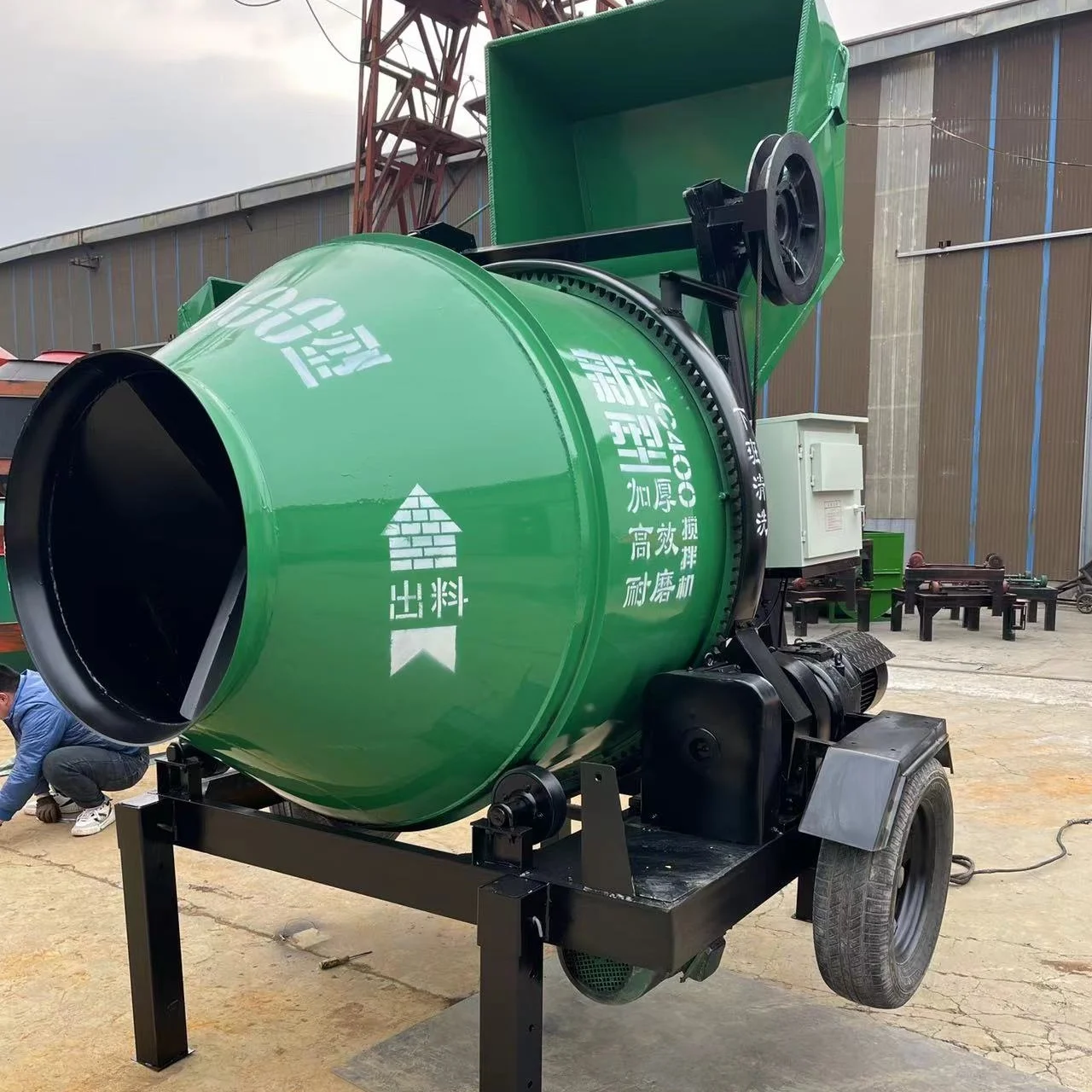

Concrete Drum Mixer Forced Type Concrete Pan Mixer Electrical Motor Diesel 500l Cement Mixer