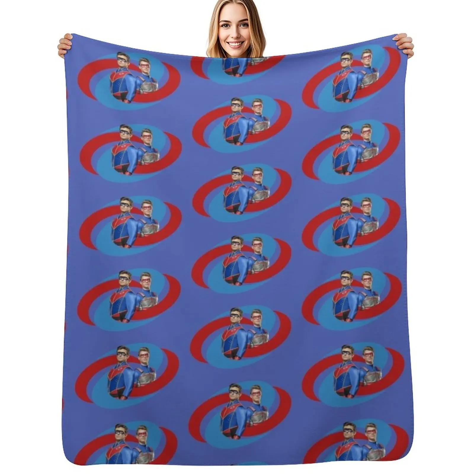 Captain Man and Kid Danger - Logo Throw Blanket Luxurious Soft Fuzzy Blanket for Sofa Bed