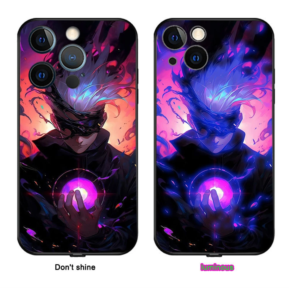 

Популярный чехол для телефона с японским аниме-дизайном, умным голосовым управлением и светодиодной подсветкой для iPhone Air 16 E 15 14 13 12 11 Pro Max XR XS Plus