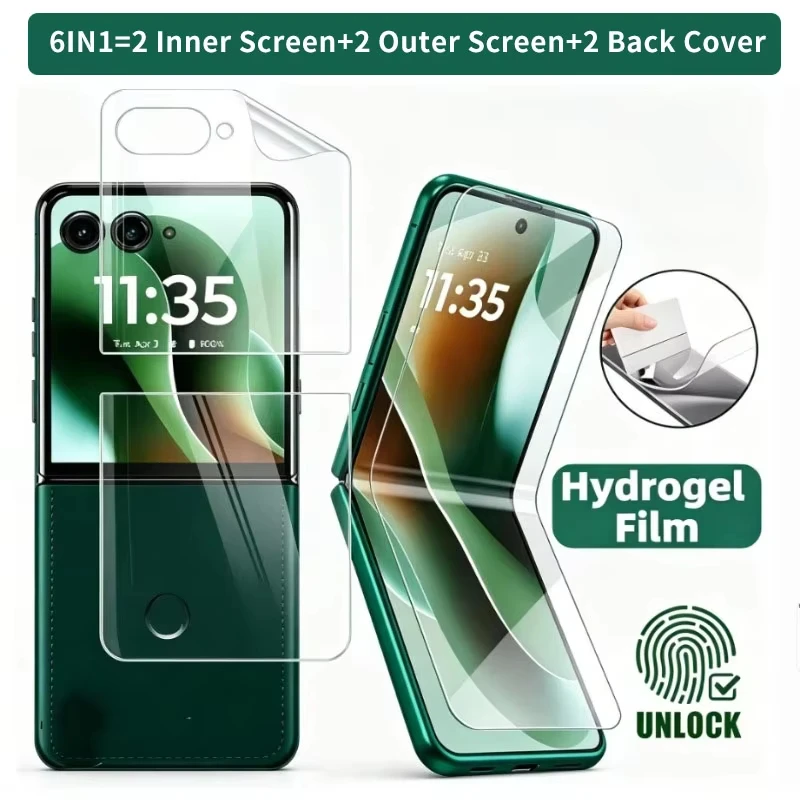 Hydrogel Film For Motorola Razr 40 50 60 70 Plus Ultra Full Cover Screen Protector Not Glass Soft Protective Films Anti Scratch