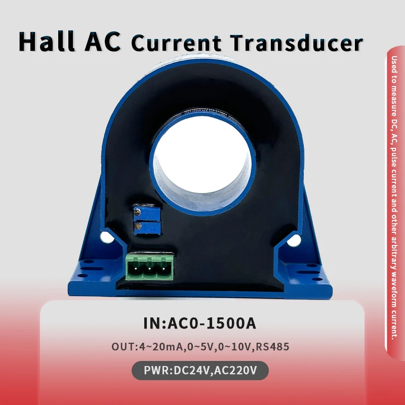 Hall Effect Current Sensor 600A Closed Loop Split Core AC Current Transmitter 4-20mA AC CT Hall Current Transducer