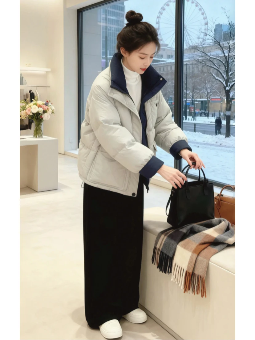 

Корейское хлопковое джето, женское модное пальто, тонкая зимняя верхняя одежда, повседневная свободная посадка для поездок на работу