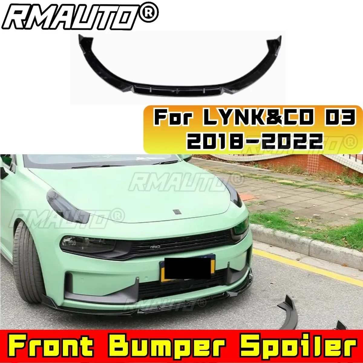 For LYNK&CO Car Front Bumper Lip Spoiler Sports Style Bumper Body Kit For LYNK&CO 03 2018-2022 Bumper Cover Car Accessories