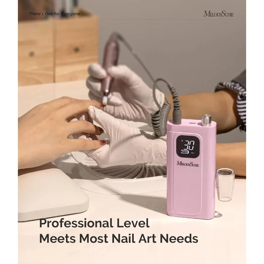 Broca de unha recarregável profissional, 30000 rpm, lixa de unha elétrica para moldar, remover polimento de unhas em gel, leve e fácil de usar
