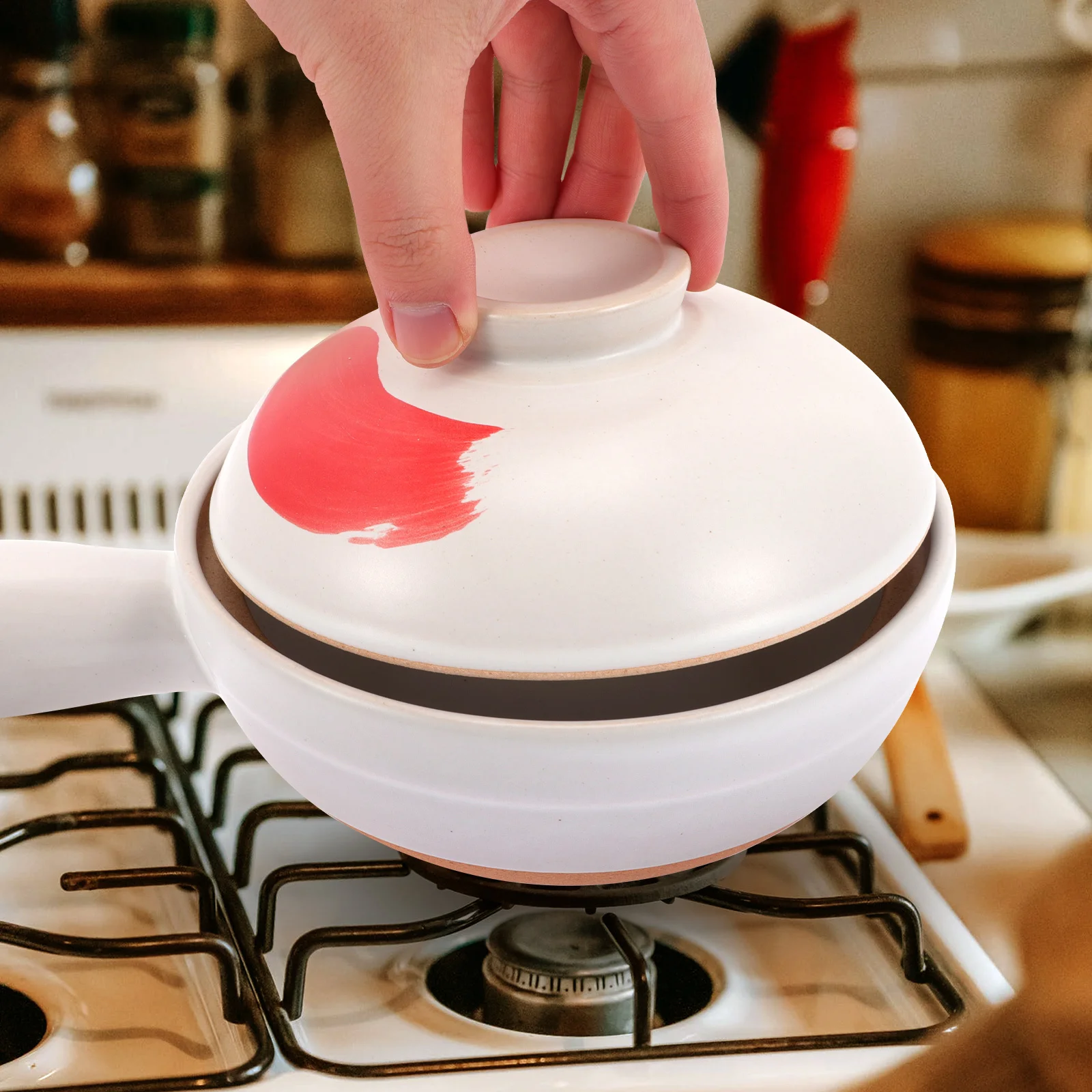 

Casserole Pottery Clay Stew Pot for Soup Noodles Hot Pot Bibimbap Rice Braised Food Fine Workmanship Smooth Surface Even Heat