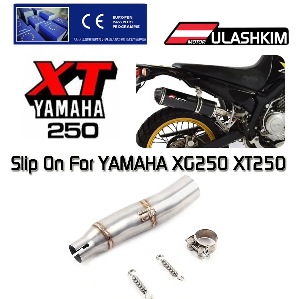 

Motorcycle Full Exhaust System Muffler Escape Slip On For YAMAHA XG250 XT250 Modified Contact Middle Pipe Adapter Connect