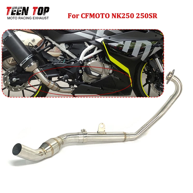 51mm Motorcycle Exhaust Pipe For CFMOTO NK250 250SR Exhaust Header Stainless Steel NK250 Exhaust Front Connect Pipe Escape Moto