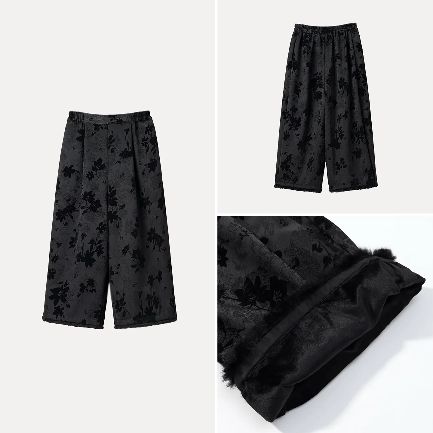 

Женские брюки-блумеры Bla Fce с подкладкой, новинка осени 2025, повседневные брюки со средней низкой талией, с цветочным узором