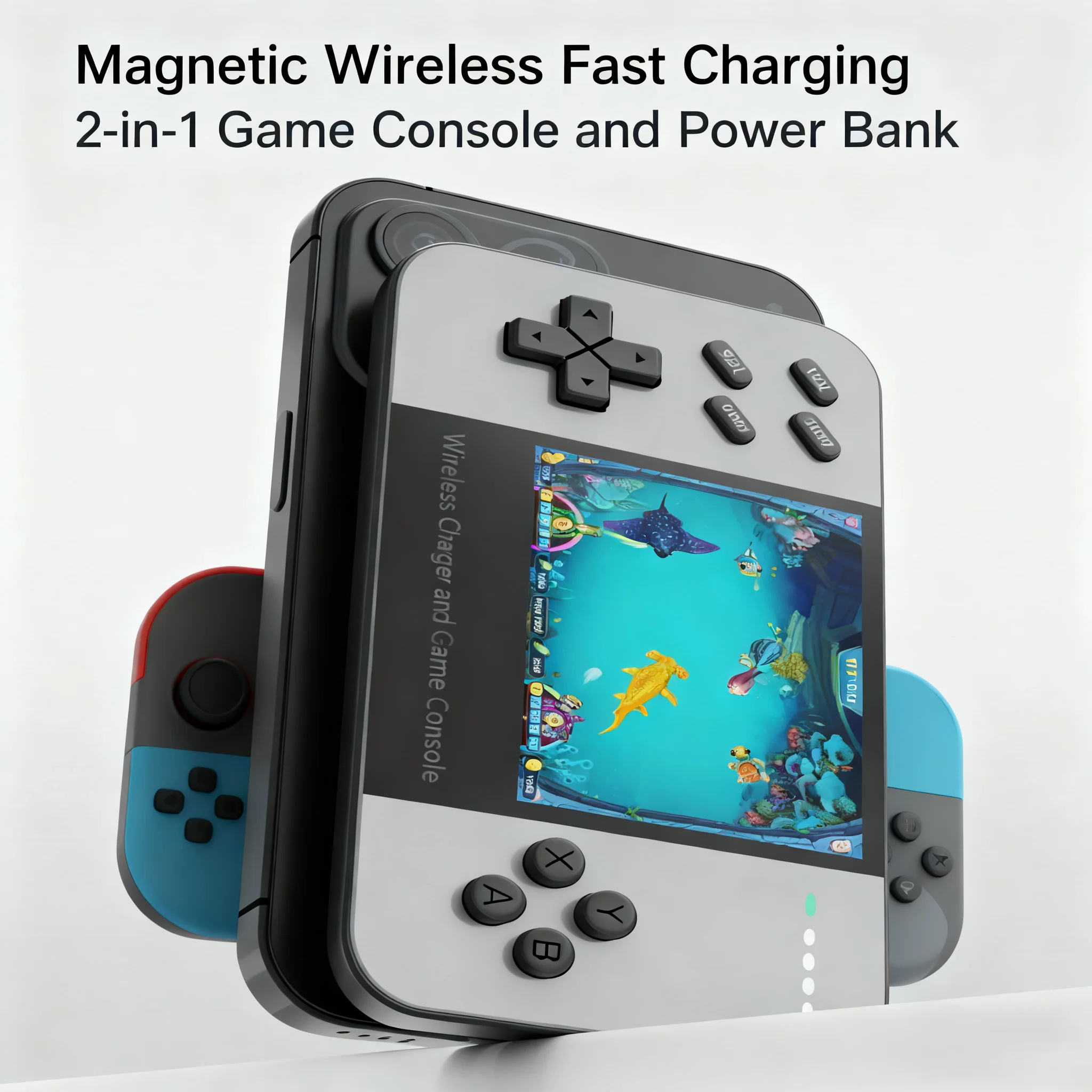 2025 Mini Handheld Game Console Magnetic Wireless 5000mAh Powerbank Fast Charging External Battery For iPhone 17 with 1500 Games