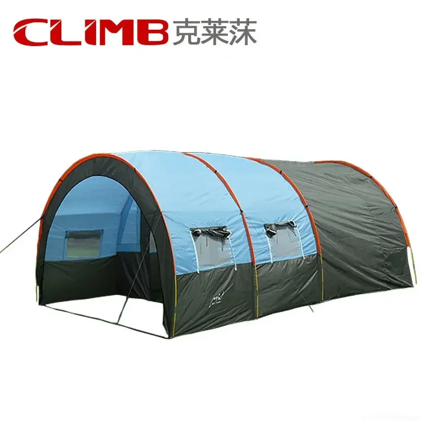 Doule Layer Tunnel Tent 5-10 person Outdoor Camping Family Tent Tourist House