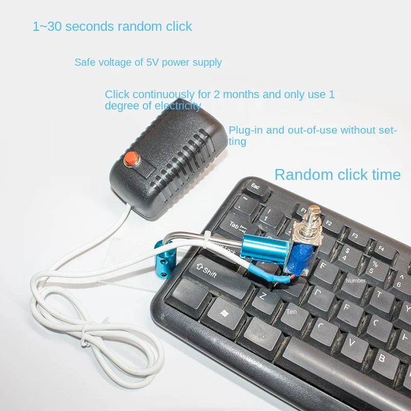 Computer Keyboard Clicker Mouse, Automatically Random Game, Physical Hangup Artifact, Anti-Dropping, 1-30S