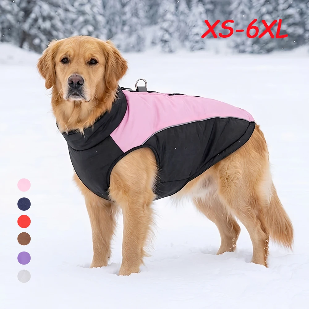 Winterwarme Kleidung für große Hunde, wasserdichte, winddichte Haustierjacke für kleine, mittelgroße und große Hunde, reflektierender Mantel für Golden Retriever.