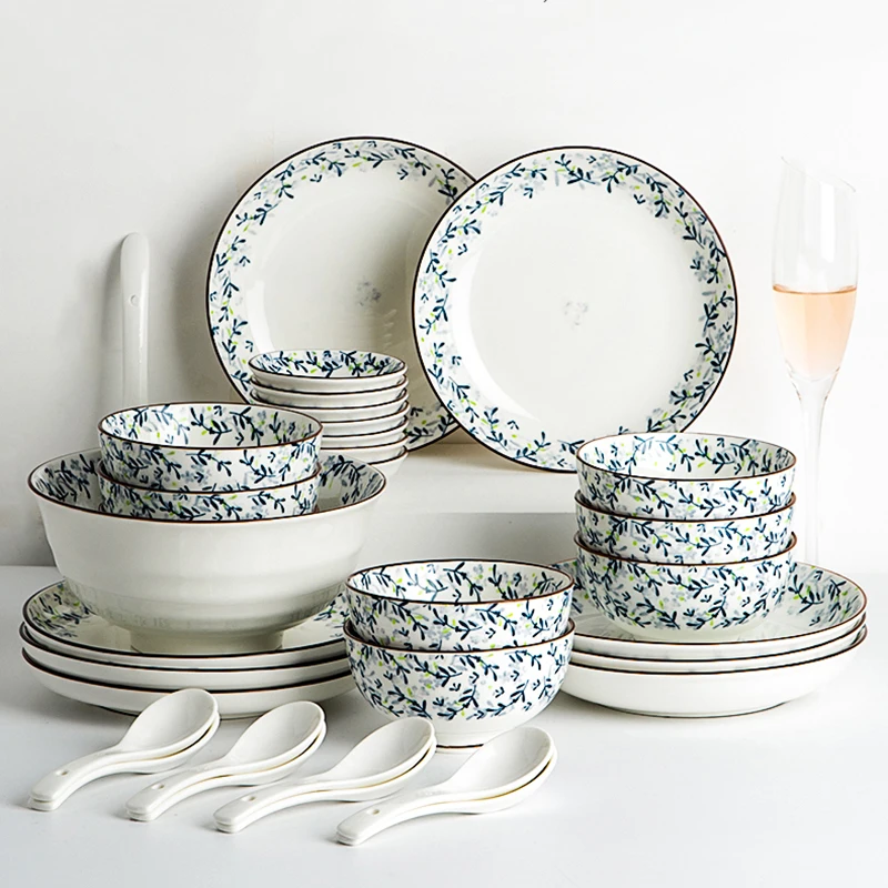 

Kitchen Chinese Birthday Sushi Plate Family Breakfast Porcelain Service Plate Snack Food Decorative Assiette Tableware Kitchen