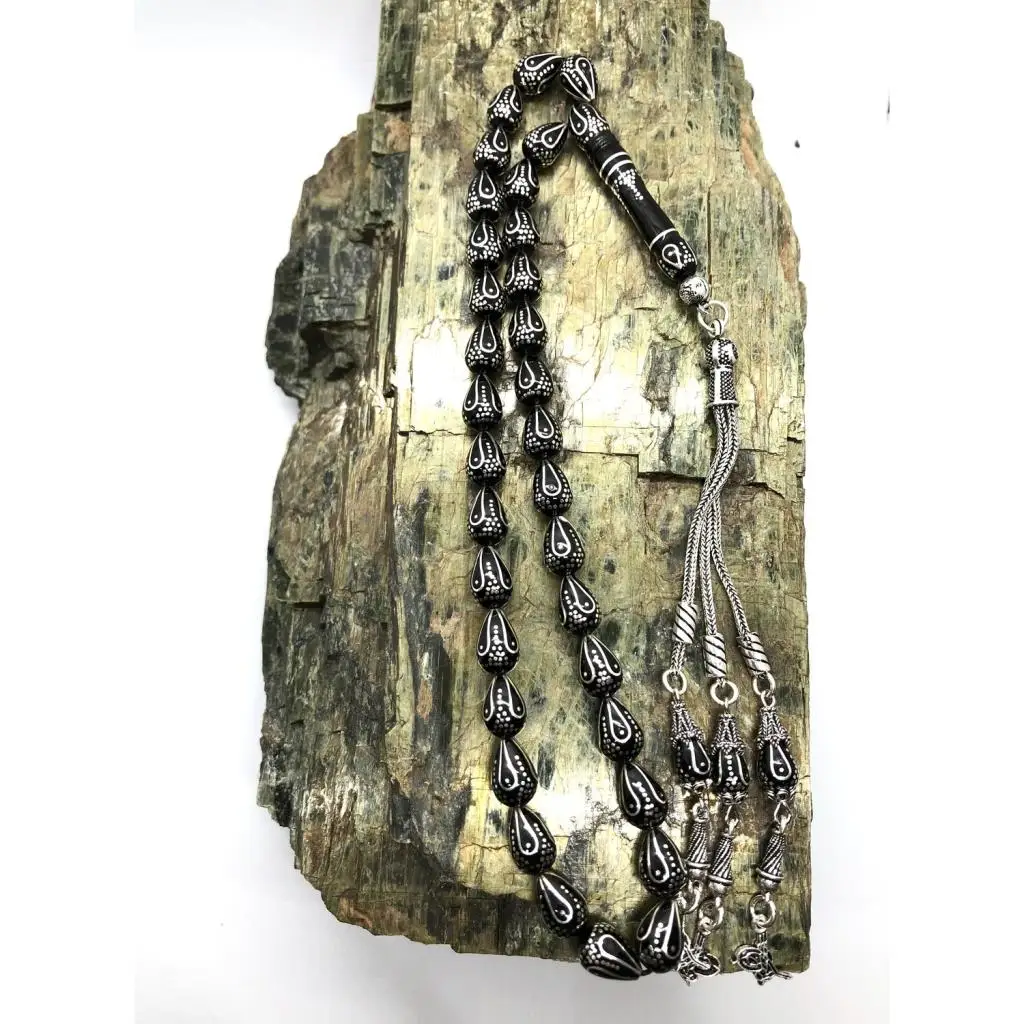 OLTU stone drop silver processing rosary