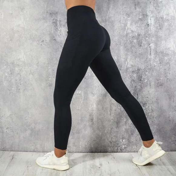 Women Yoga Running Exercise Workout Pants Side Phone Pocket Sports Yoga Pants Leggings Fitness