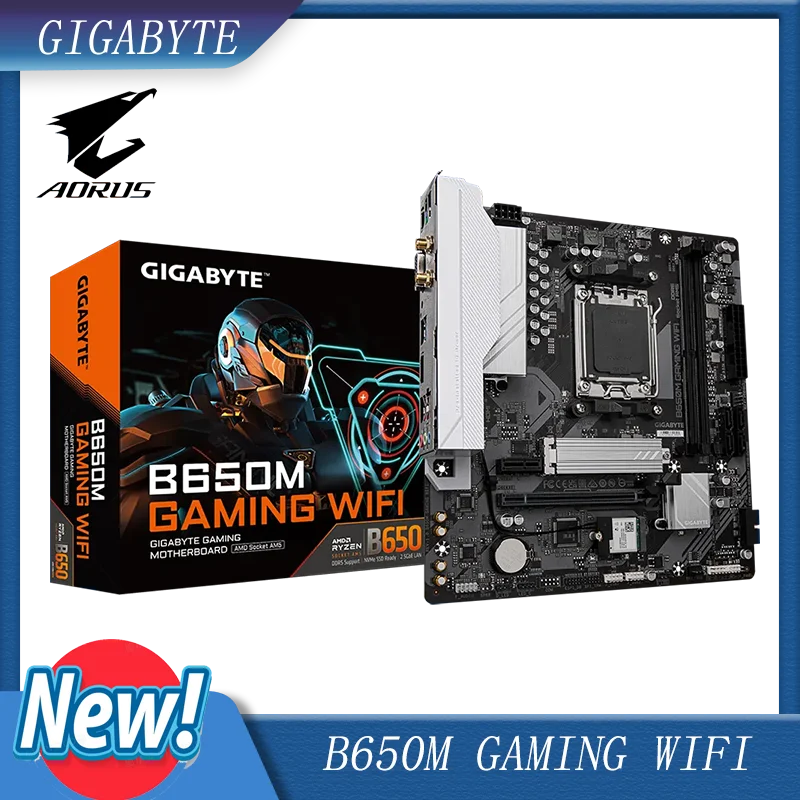 

GIGABYTE B650M Gaming Plus WiFi AM5 LGA 1718 AMD B650 M-ATX, DDR5, PCIe 4.0 M.2, PCIe 4.0, USB 3.2 Gen 1 Type-C, материнская плата