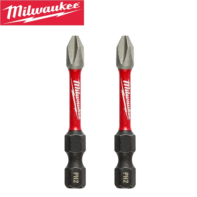 Milwaukee asli PH2 Philips mata bor 50MM untuk obeng listrik lubang pukulan tetap Batch alat Header Lampiran 2 buah