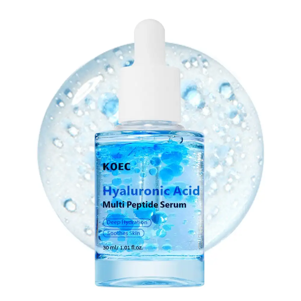 

30ml KOEC Hyaluronic Acid Multi Peptide Serum Deep Hydration Soothing Firming Increase Skin Clarity 2-Layer Texture Salmon PDRN