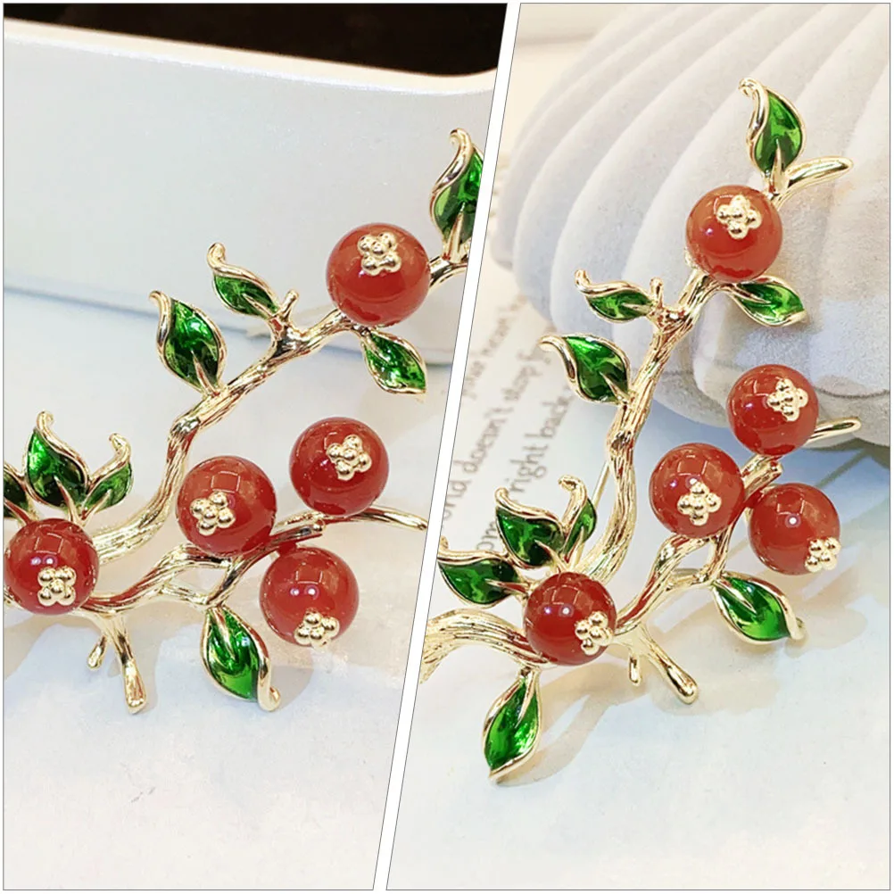 Spilla Accessori Tema frutta per donna Scialle Cerimonia di laurea Accessorio Abiti Corpetto da sposa in rame