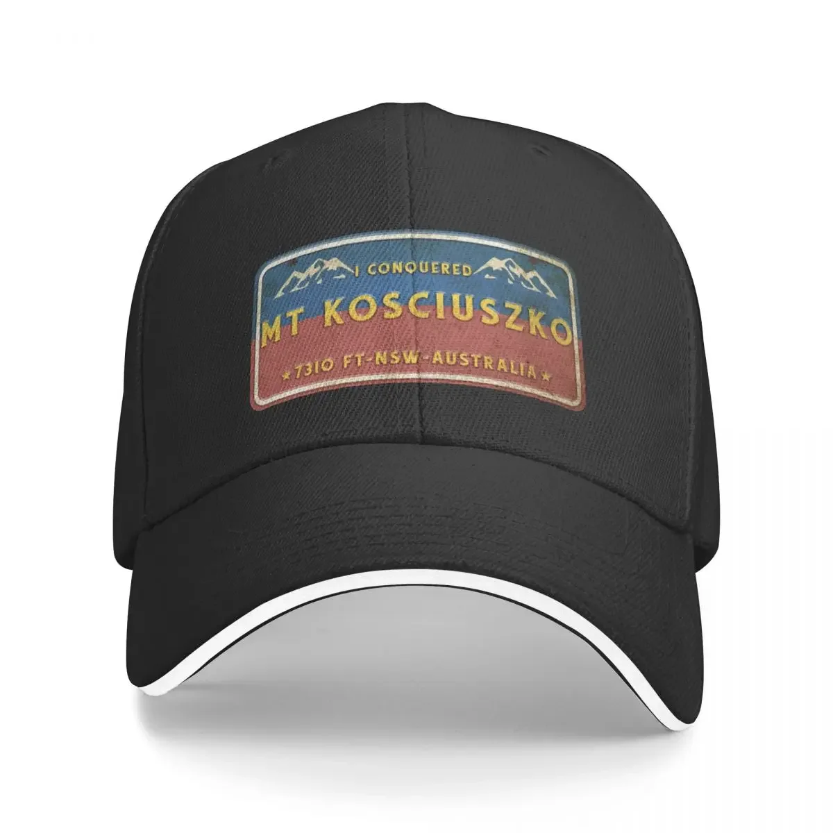 

Retro plate I conquered Mt Kosciuszko 7310 ft New South Wales Australia Baseball Cap Custom Cap Hat Beach Men Golf Wear Women's