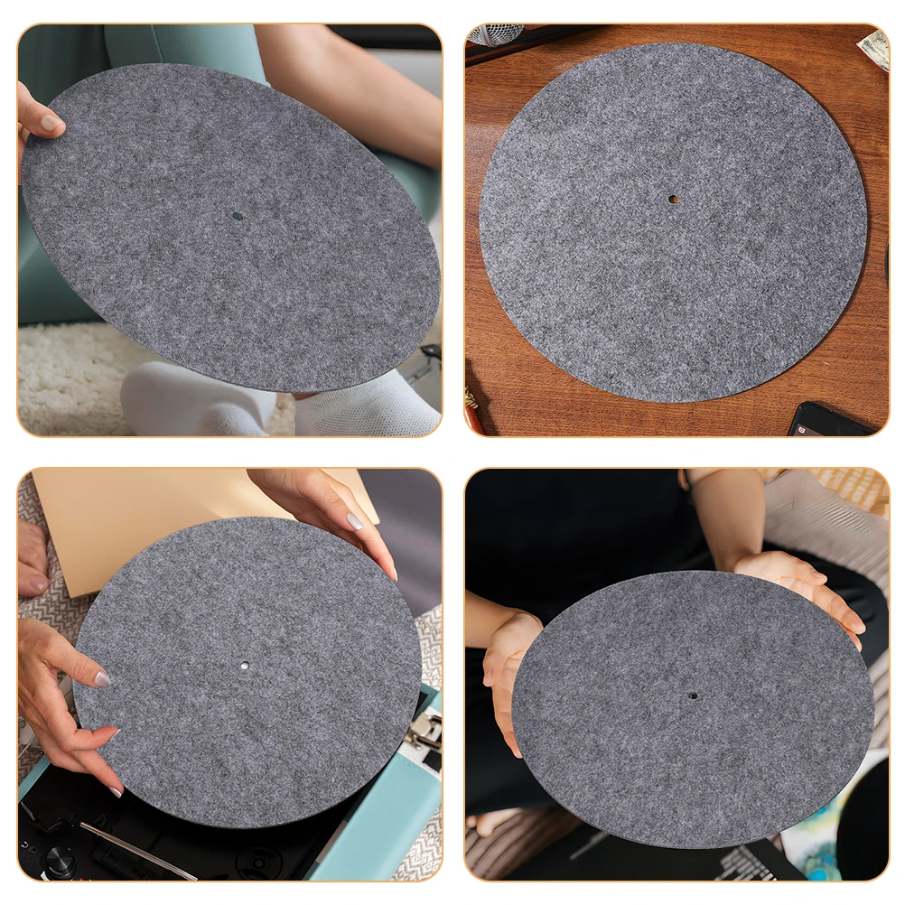 Sound Absorbing Turntable Mat Record Noise Reduction Digital Grey Felt Slipmat Pad