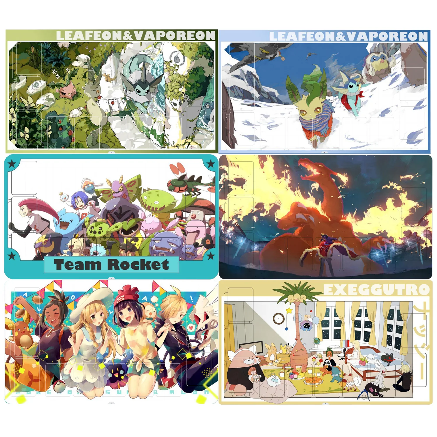 

600X350X3Mm Diy Ptcg Charizard Vaporeon Card Battle Mat Ptcg Iono Single Player Board Game Card Battle Card Anime Card Gift Toy