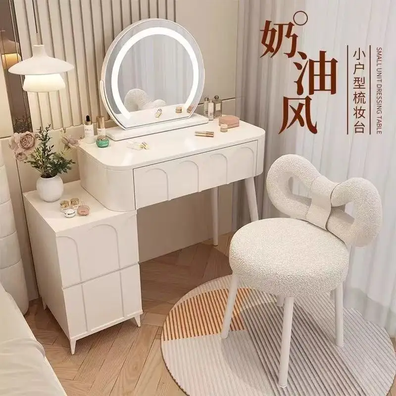 

Years Cream Wind Bedroom Dresser Simple Modern Master Bedroom Small Unit Makeup Table Integrated Storage Cabinet