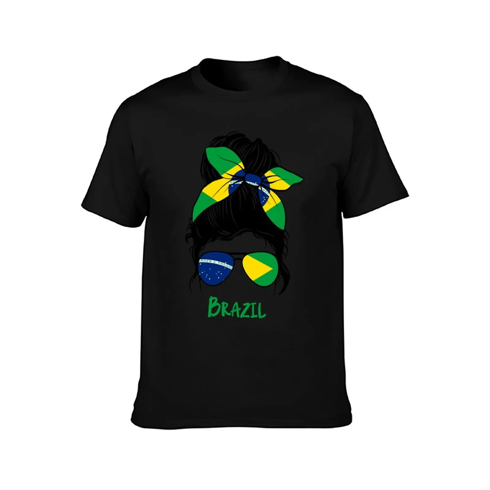 Brazilian Girl Brasileira Messy Bun T-Shirt Basic Lightweight Short Sleeve Tee T-Shirt