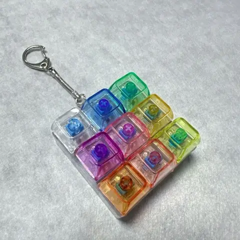 Button Keycap  Keychain 9 Keys Keyboard Decompression Toys DIY Keyboard Keychain Toys For Adult Gifts To Relief Pass Time
