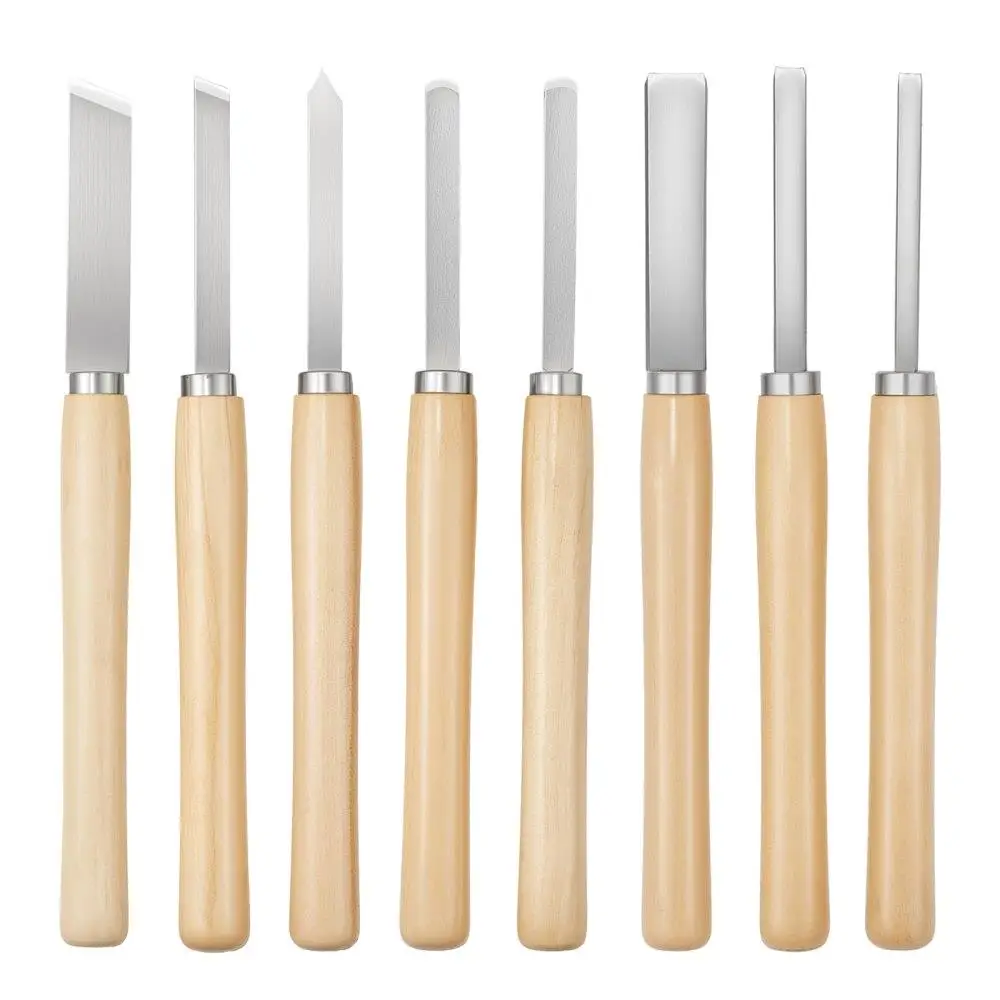 

8PCS Woodturning for lathe Chisel Set Steel Blades for Woodworking Professional Tool Kit